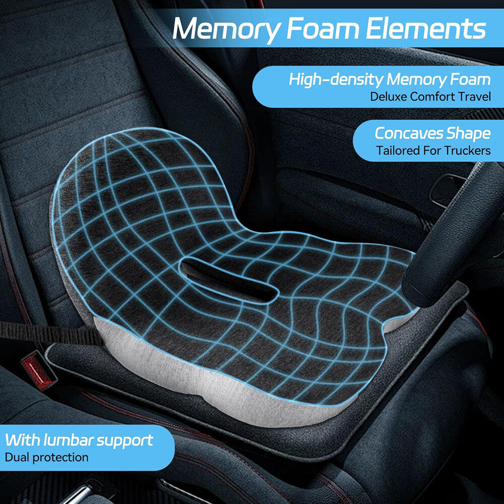 Memory Foam Seat Cushion Lumbar Support Ergonomic Back Support for Office Car
