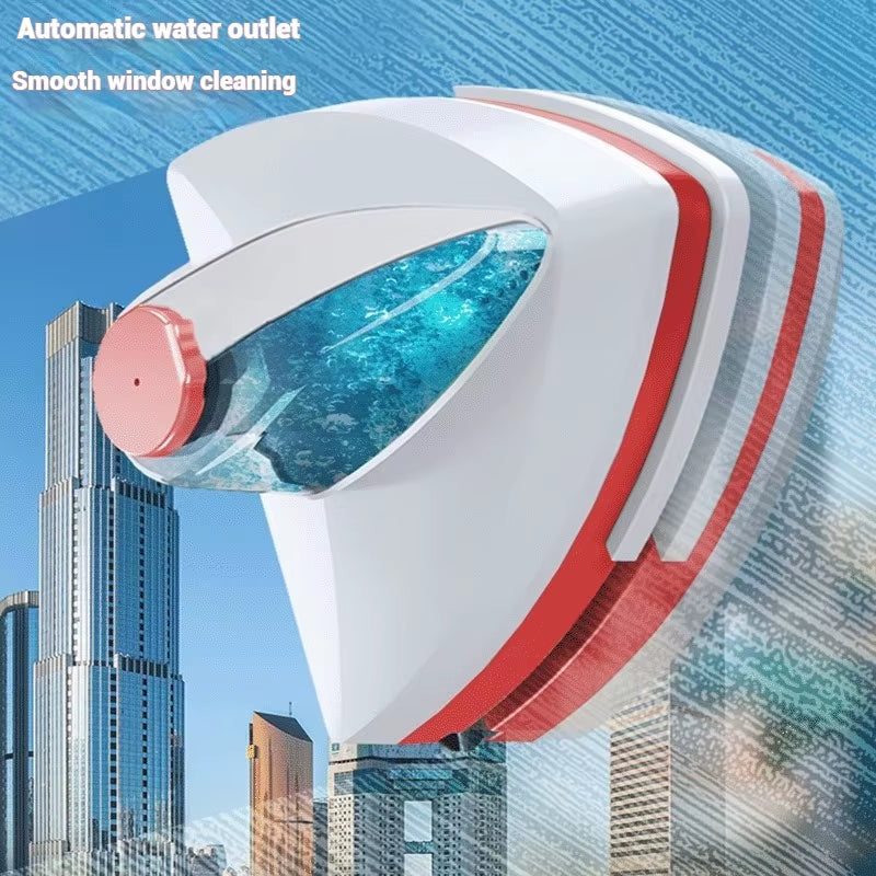 1Pc Home Water Injection Glass Wipe Double-Sided Magnetic Glass Window Cleaner, Multi-Functional Double-Layer Aerial Glass Clean
