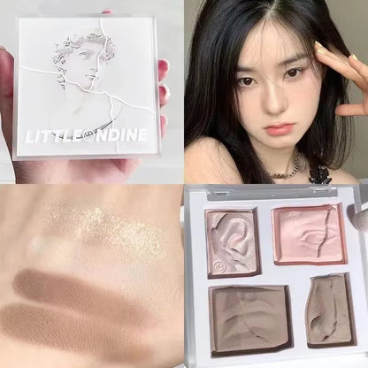 Little Ondine Sculptor Highlighting & Contouring All-In-One Face Palette Shimmer Illuminator Highlighters for a Glowing Look