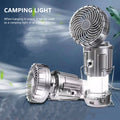 LED Lantern Fan Solar/Rechargeable/Battery Powered Foldable 1500Mah Hanging Tent Fan Light Power Bank with Hook for Emergency