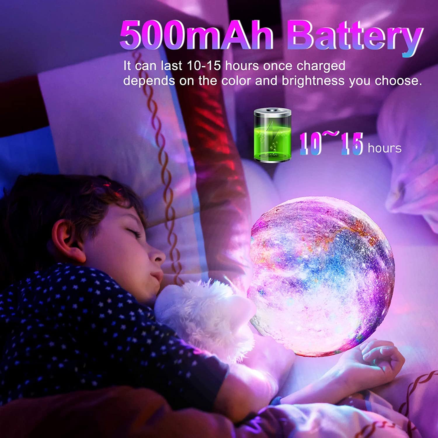 3D Moon Lamp 5.9 Inch with 16 LED Colors, Touch & Remote Control, Galaxy Night Light for Women – Ideal Birthday Gift, Decorative Lamp for Home Decор
