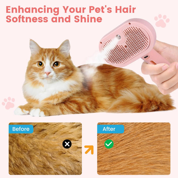 PawGroom™ — 3-In-1 Steam Grooming Brush feature