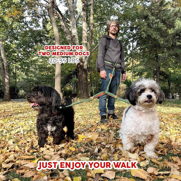 PawStride™ — Hands-Free Dual Dog Leash feature