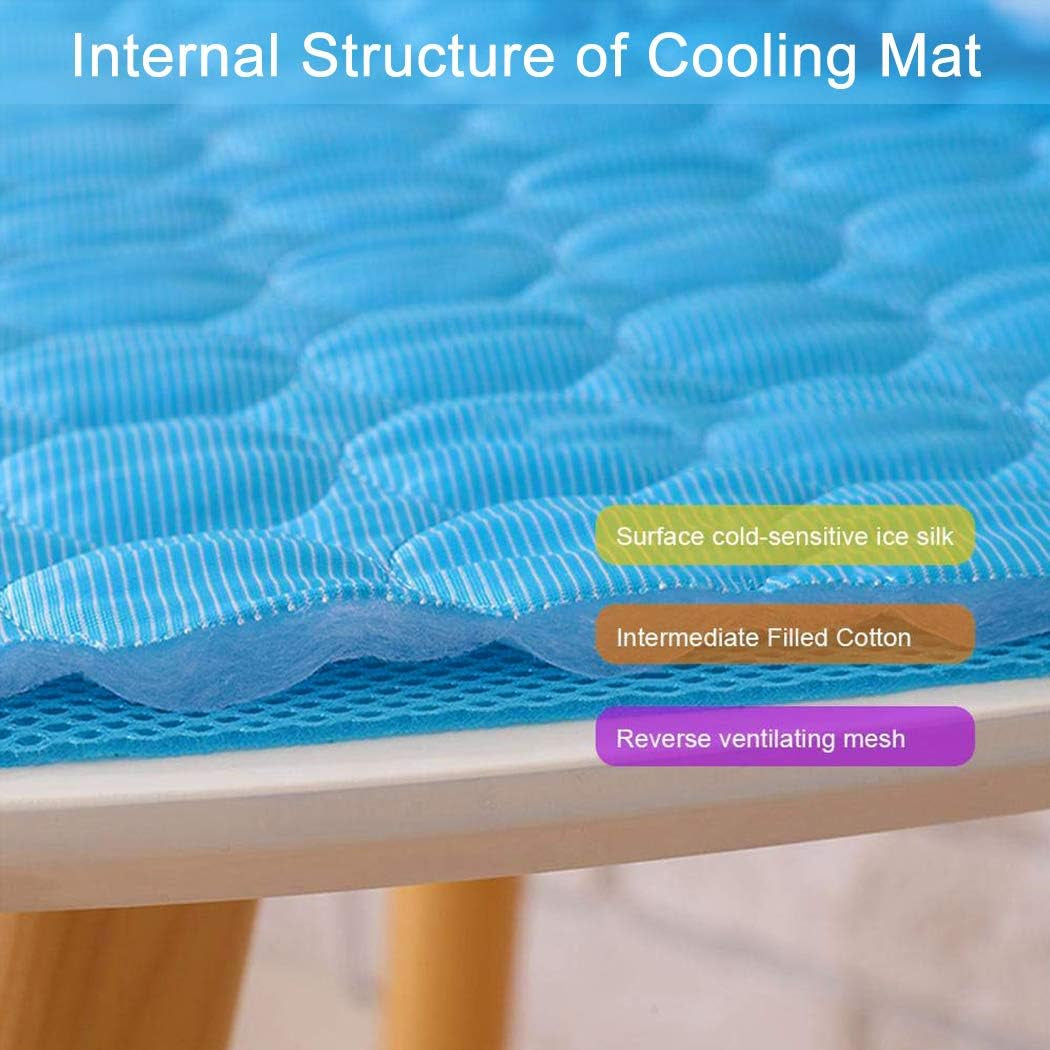 Ice Silk Pet Cooling Mat for Dogs & Cats - Summer Dog & Cat Cooling Pad, Portable & Washable for Kennel/Sofa/Bed/Floor/Car Seats