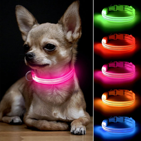 BrightBark™ — LED Light-Up Dog Collar feature