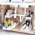 Kitchen Storage Rack under Sink Organizer L-Shape Sliding Storage Shelf Cabinet Drawer Organizers Bathroom Kitchen Accessories