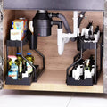 Kitchen Storage Rack under Sink Organizer L-Shape Sliding Storage Shelf Cabinet Drawer Organizers Bathroom Kitchen Accessories