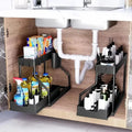 Kitchen Storage Rack under Sink Organizer L-Shape Sliding Storage Shelf Cabinet Drawer Organizers Bathroom Kitchen Accessories