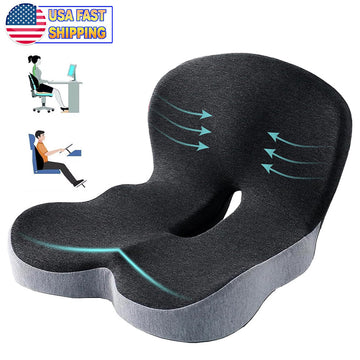 Memory Foam Seat Cushion Lumbar Support Ergonomic Back Support for Office Car
