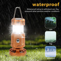 LED Lantern Fan Solar/Rechargeable/Battery Powered Foldable 1500Mah Hanging Tent Fan Light Power Bank with Hook for Emergency
