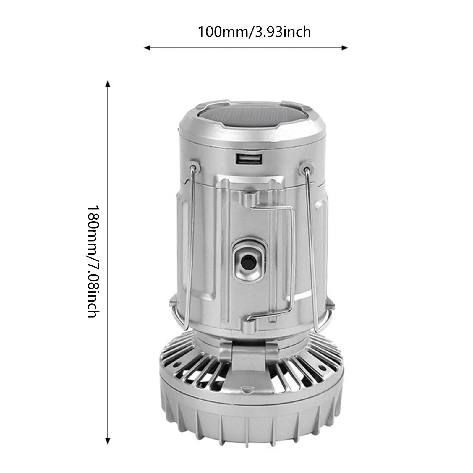 LED Lantern Fan Solar/Rechargeable/Battery Powered Foldable 1500Mah Hanging Tent Fan Light Power Bank with Hook for Emergency