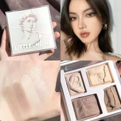 Little Ondine Sculptor Highlighting & Contouring All-In-One Face Palette Shimmer Illuminator Highlighters for a Glowing Look