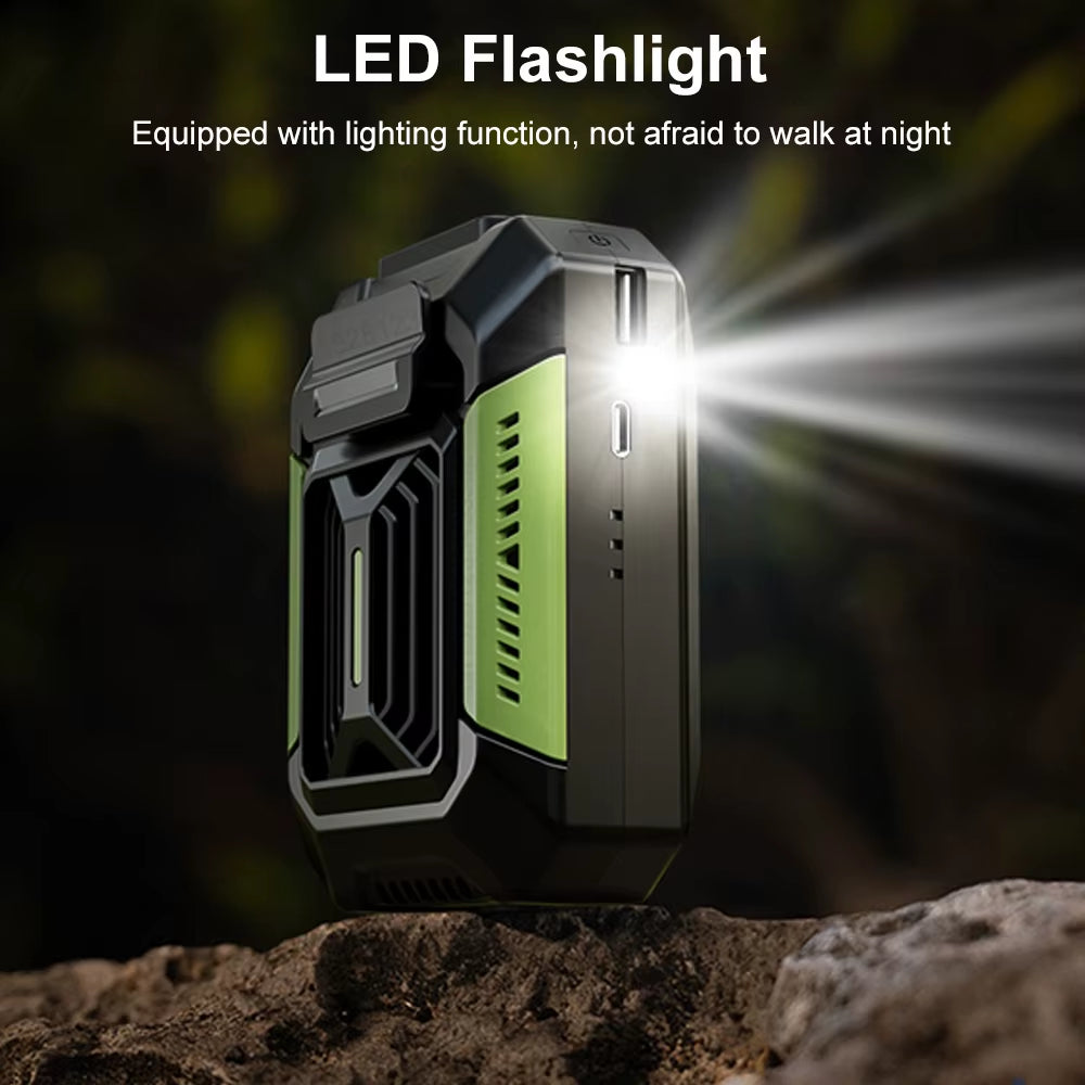 Portable Waist Fan Mini Waist Clip Fan Rechargeable Hanging Neck Fan Wireless Waist Belt Fan 6000Mah Mini Outdoor Lighting Fan