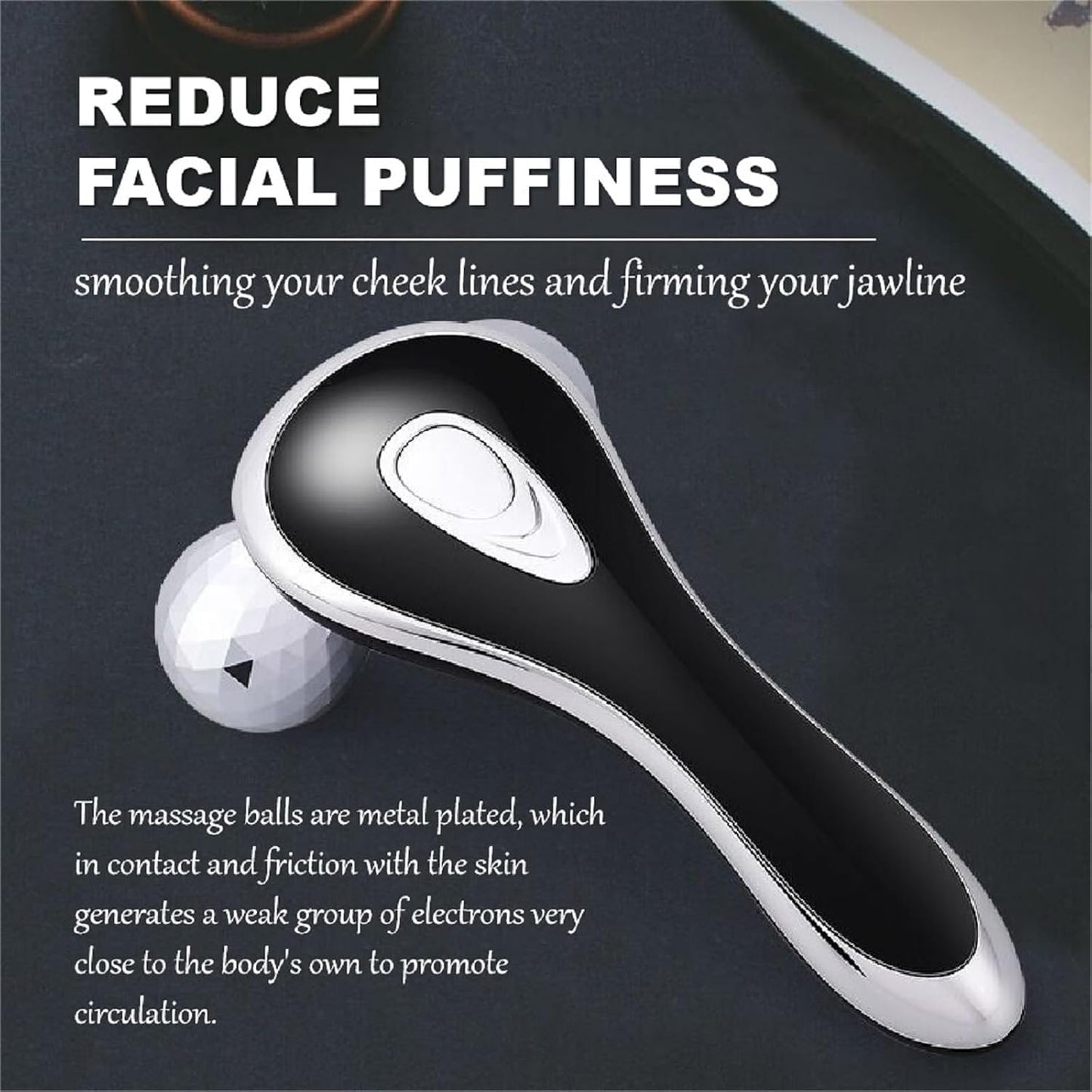 Face Massager Roller,3D Metal Plating Face Roller Skin Care Massager Tool,Facial Roller Massager for Wrinkles and Lifting,Face Sculptor Roller to Reduce Puffiness,Anti-Aging,Skin Tightening