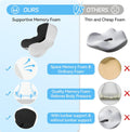 Memory Foam Seat Cushion Lumbar Support Ergonomic Back Support for Office Car